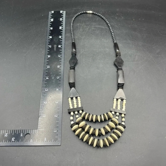 Wooden Beaded Boho Necklace - Picture 2 of 5